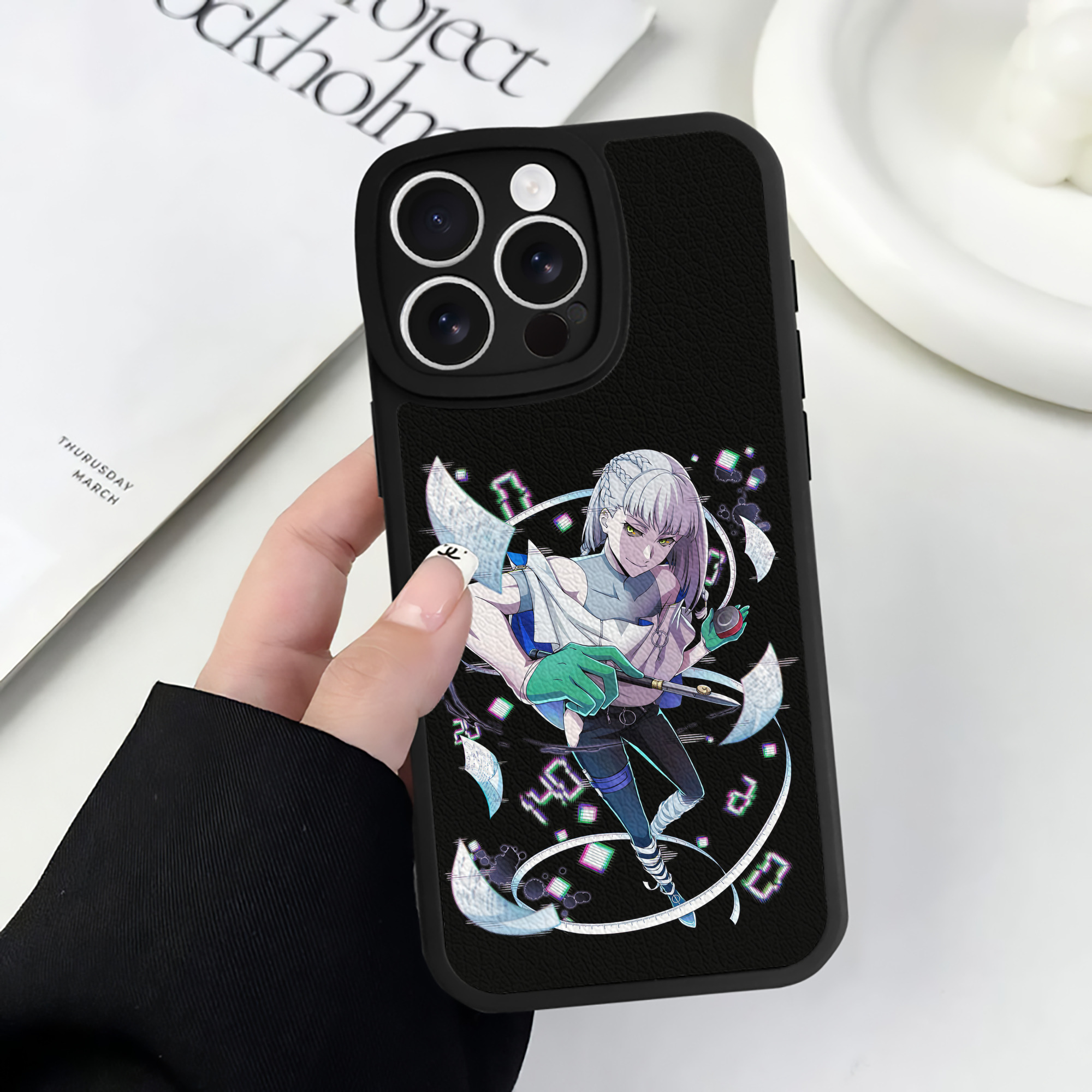 （画像用） 文豪ストレイドッグス Bungo Stray Dogs 【iPhone 16シリーズ対応】シリコンスマホケース（レザー調） 材質：シリコン